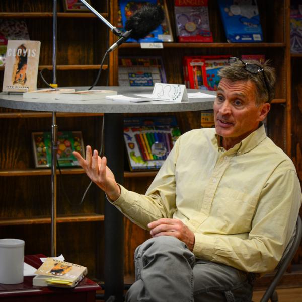 Photograph of Jack Clinton, author and member-owner of This House of Books, the community-owned independent bookstore and tea shop in downtown Billings, Montana